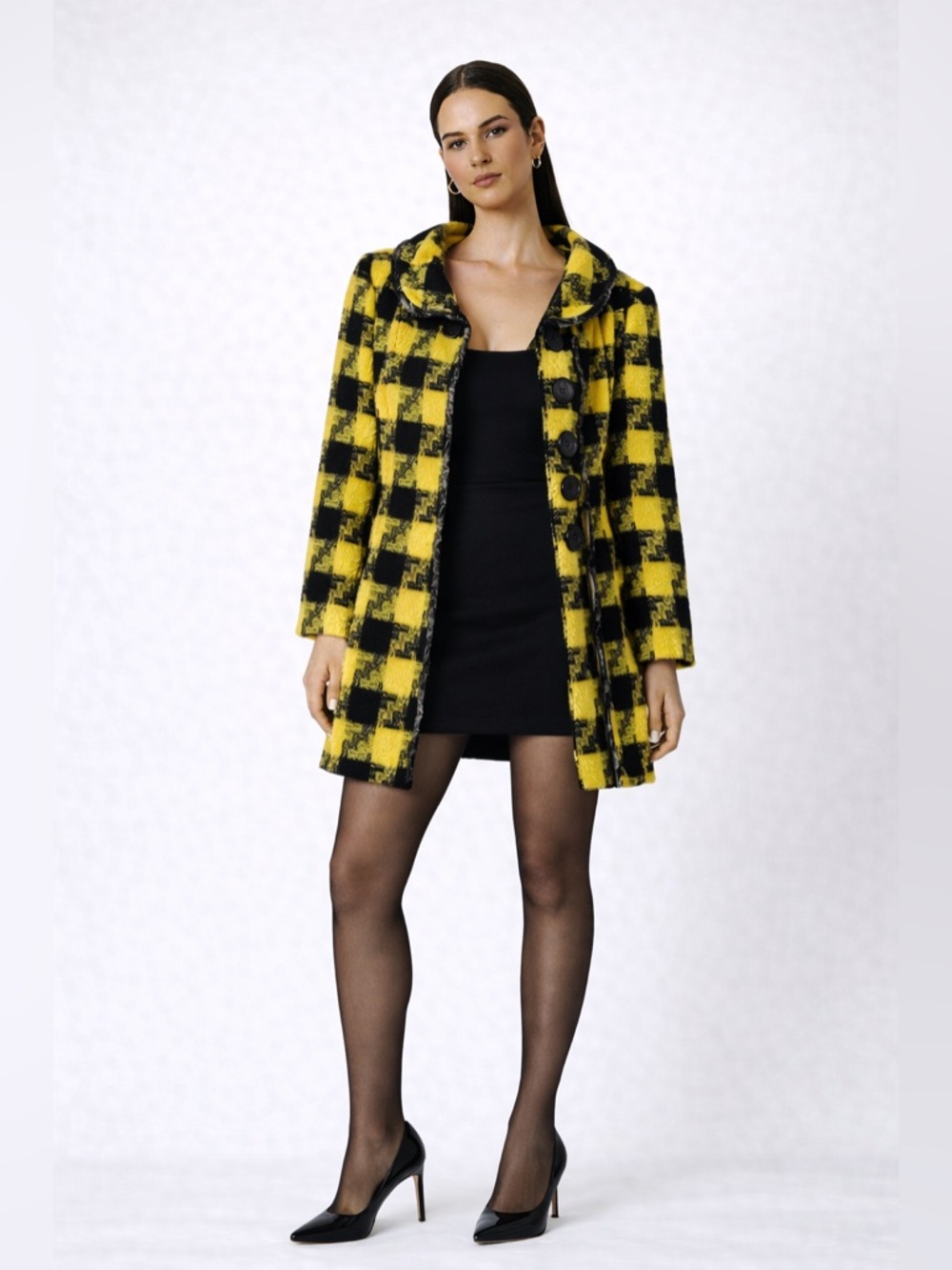 NWT An Ren New York Yellow Plaid Button Up Vintage Jacket - Wearable Art